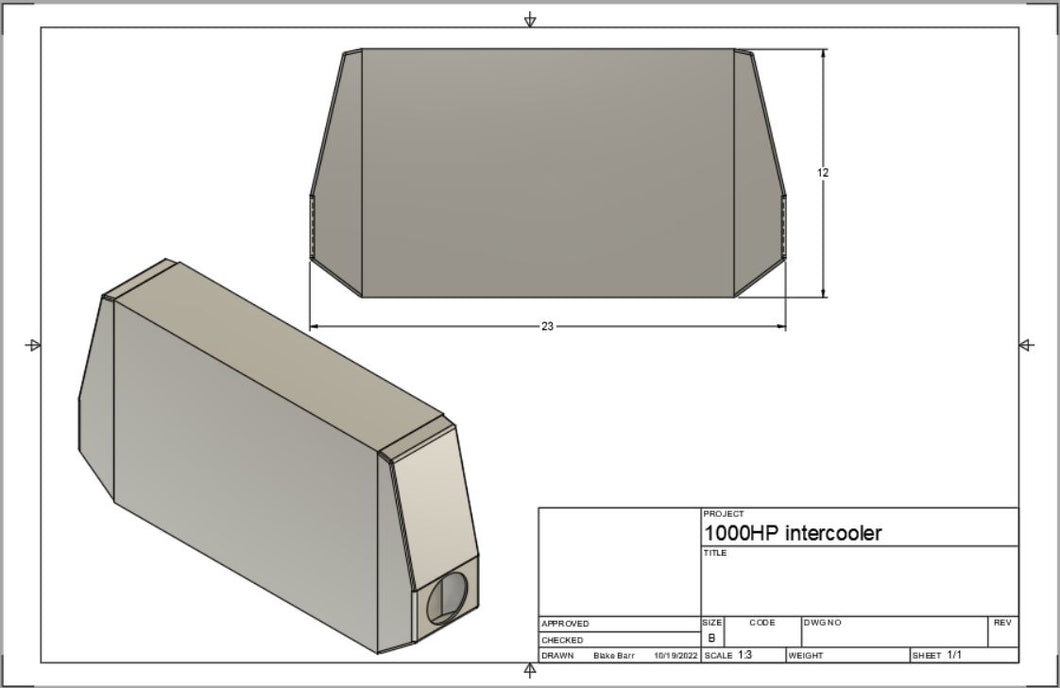 1000HP Intercooler Side/Side